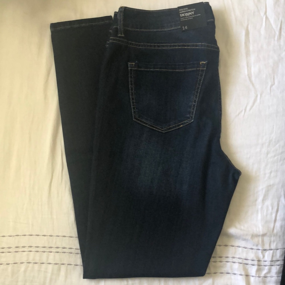 Lane Bryant Mid Rise Super Stretch Skinny Jeans